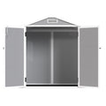 6' X 4.4' Resin Weather Resistant Outdoor Storage Shed With Floor For Garden,Backyard,Pool Tool, Light Grey Gray Polypropylene