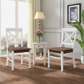 Roshan Farmhouse Acacia Wood Dining Chairs, White Walnut Set Of 2 White Walnut Acacia Wood