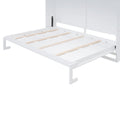 Full Size Murphy Bed Wall Bed With Top Cabinets,White Full White Plywood