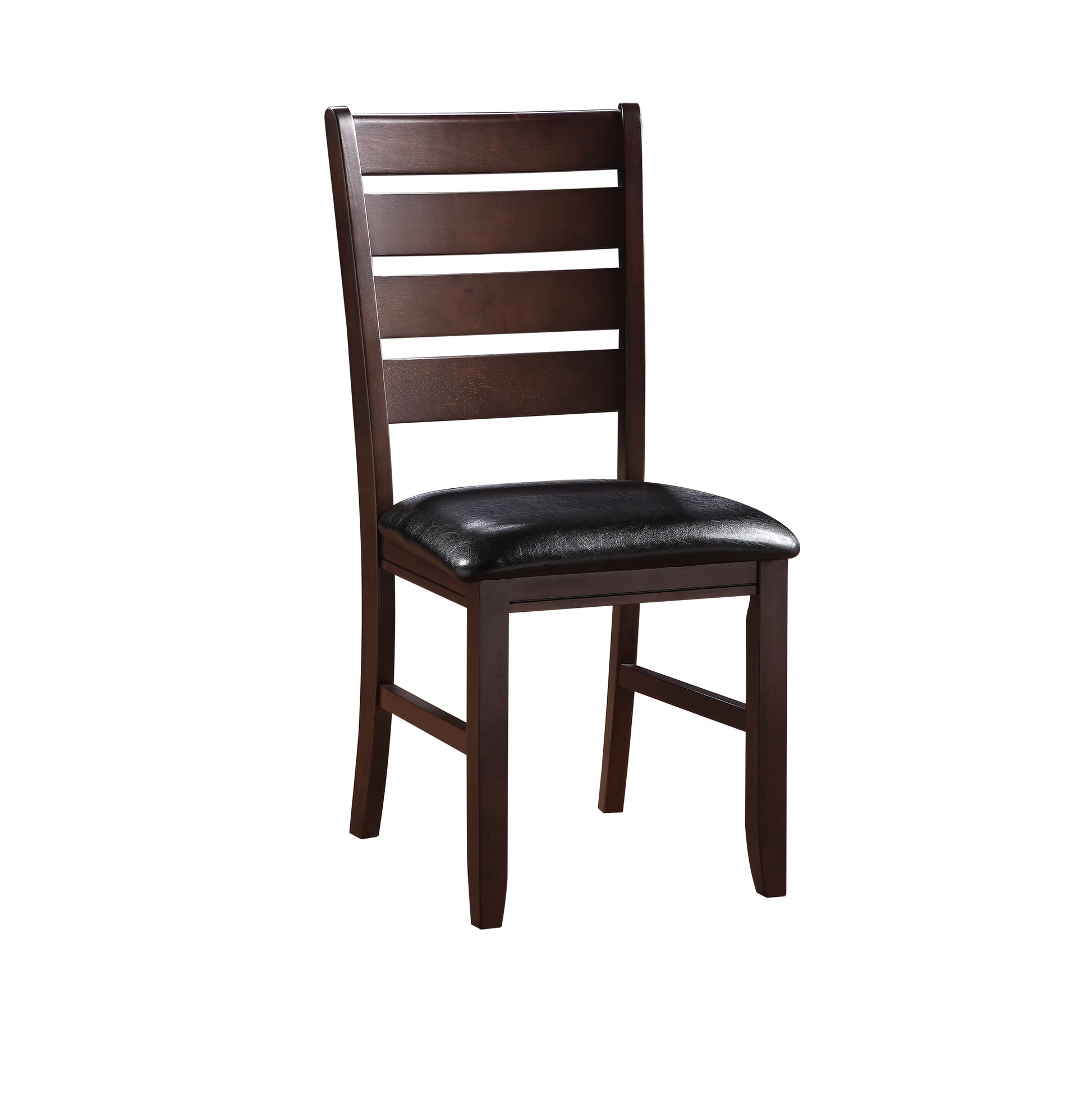 Urbana Black Synthetic Leather & Cherry Finish Side Chair Set Of 2 Cherry Synthetic Wood