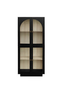 Storage Cabinet With Acrylic Door For Living Room, Dining Room, Study Black Particle Board