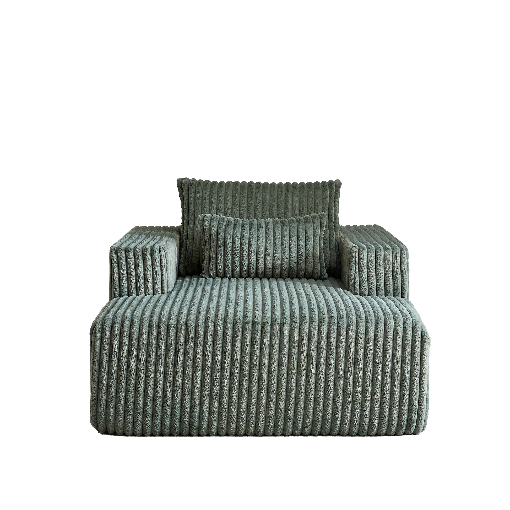 62.5 Inch Corduroy Sponge Sofa Lounge Chair,No Assembly Required,Fluffy Modern Sleeper Chair For Indoor Living Room Bedroom Army Green Foam Corduroy 1 Seat