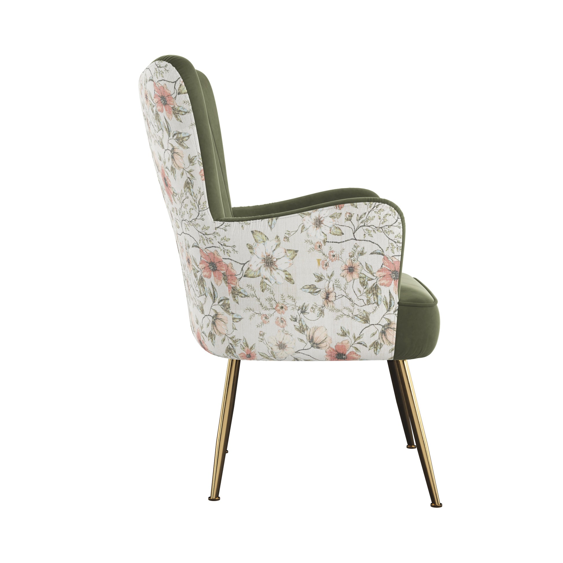 Amirra Green Accent Chair Green Foam Solid Wood