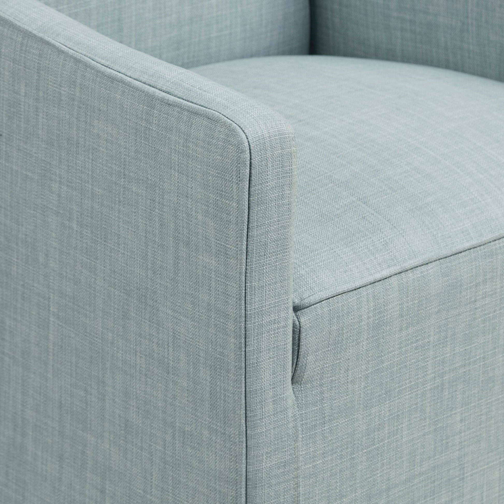 Skirted Dining Arm Chair With Casters Blue Wood