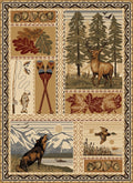 Woodland Gc Rst5401 Multi 2 Ft. X 3 Ft. Lodge Area Rug Cream Polypropylene