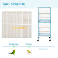 Pawhut Large Bird Cage With 1.7 Ft. Width For Wingspan, Bird Aviary Indoor With Multi Door Design, Fit For A Canary, Finch, Conure, 55