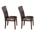 Espresso And Walnut Tufted Back Side Chairs Set Of 2 Solid Espresso Dining Room Foam Lodge Side Chair Tufted Back Set Of 2 Faux Leather