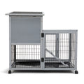 Detachable Rabbit Hutch With Removable Tray And Rolling Casters, Gray White White Gray Pine