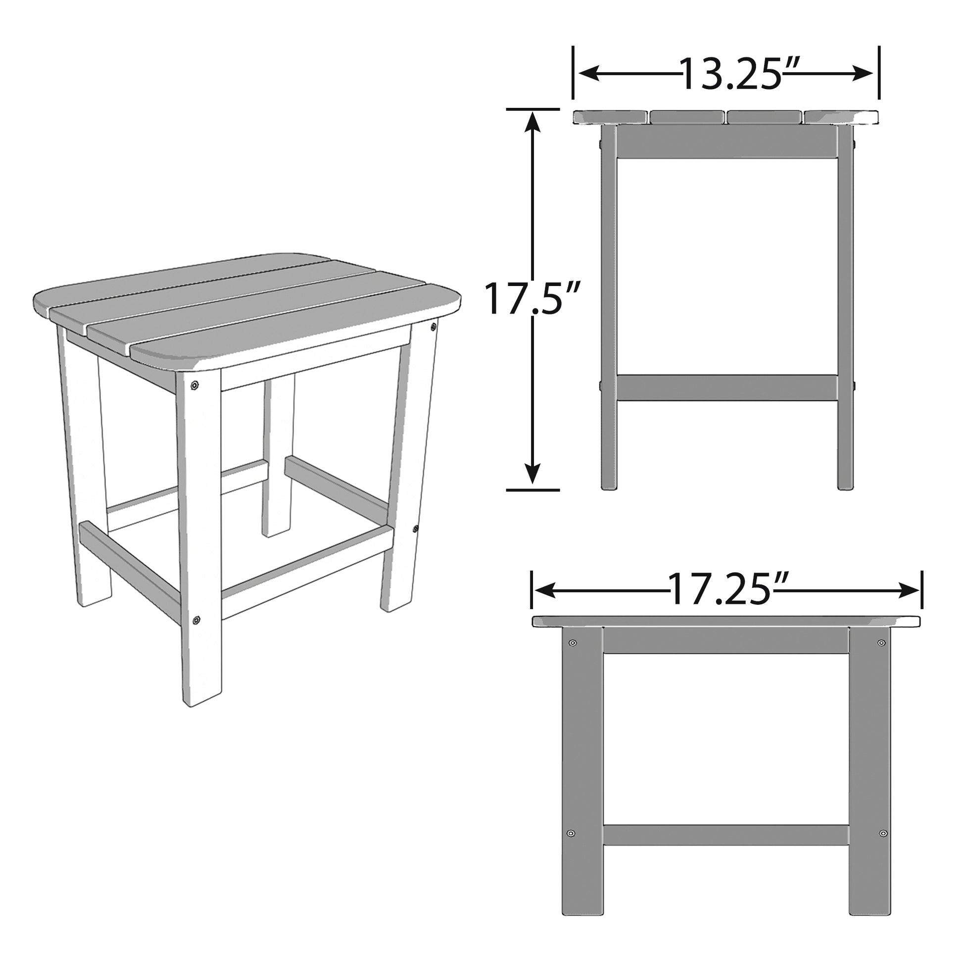 HDPE Compact Side Table, Perfect for Indoor Outdoor light green-hdpe