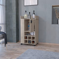 Farson Bar Cart with 2 Side Shelf, 6 Built In Wine freestanding-5 or more spaces-light gray-primary