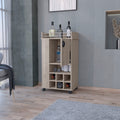 Farson Bar Cart With 2 Side Shelf, 6 Built In Wine Rack And Casters Light Gray Primary Living Space Classic,Contemporary Pine Particle Board Engineered Wood