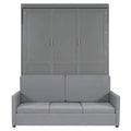 Queen Size Murphy Bed Wall Bed With Cushion,Gray Queen Gray Mdf Lvl