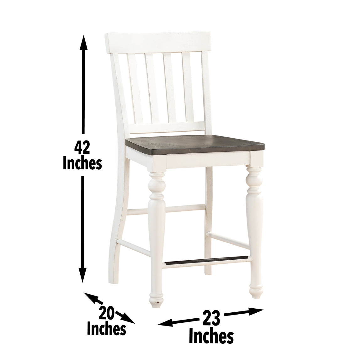 Joanna 7 Piece Counter Set Two Tone White Wood