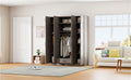 4 Door Wardrobe With 1 Drawer And Top Cabinetgray Gray Gray Bedroom Contemporary Particle Board