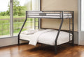 Limbra Sandy Black Finish Twin Xl Queen Bunk Bed Black Metal