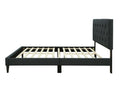 Queen Sized Tufted Bed In A Box W Usb Black Upholstered
