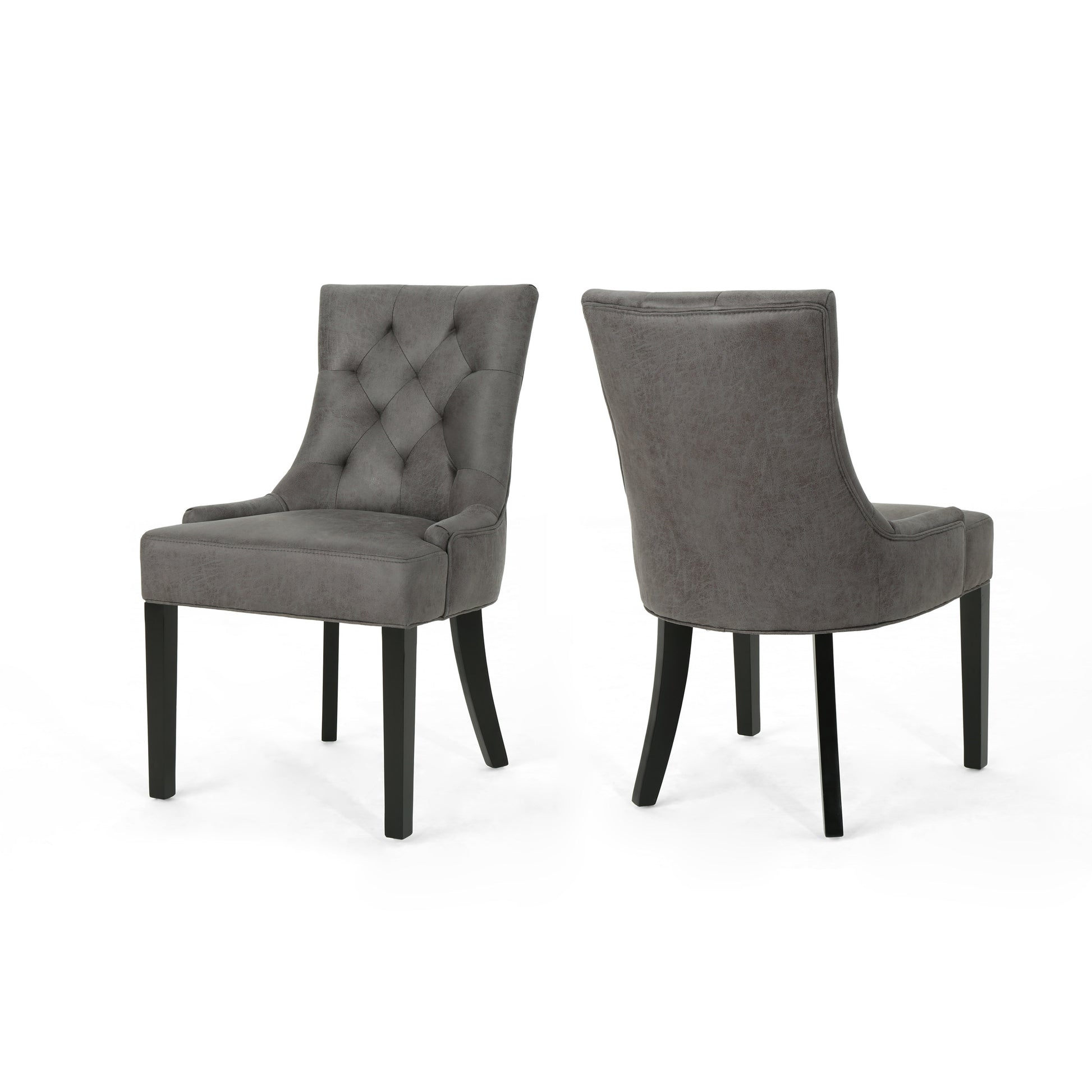 Cheney Dining Chair Kd Mp2 Set Of 2 Slate Microfiber