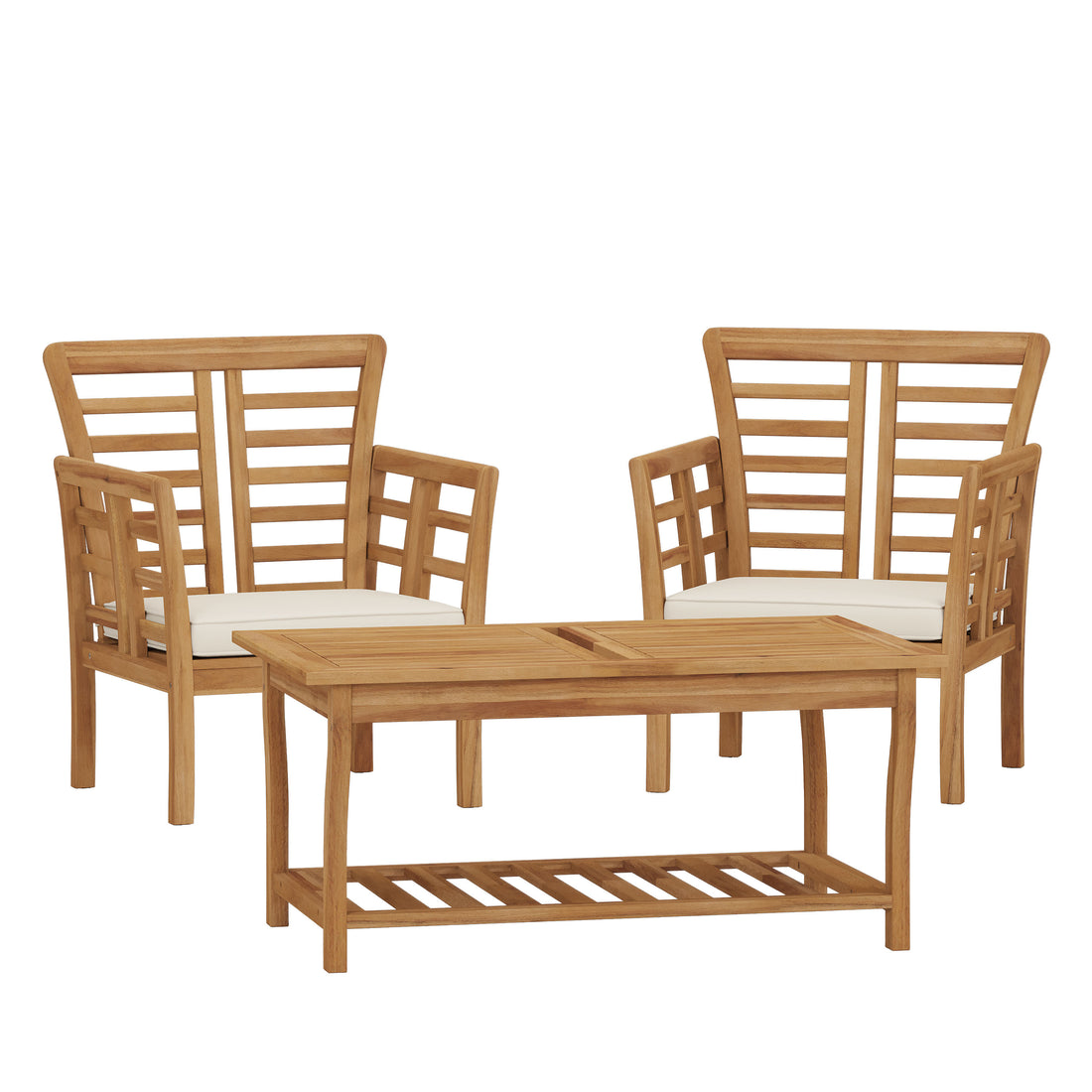 Caydon 2 Club Chairs Table Brown Wood