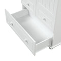 Tall Storage Cabinet With Three Drawers For Bathroom Office, White White Mdf