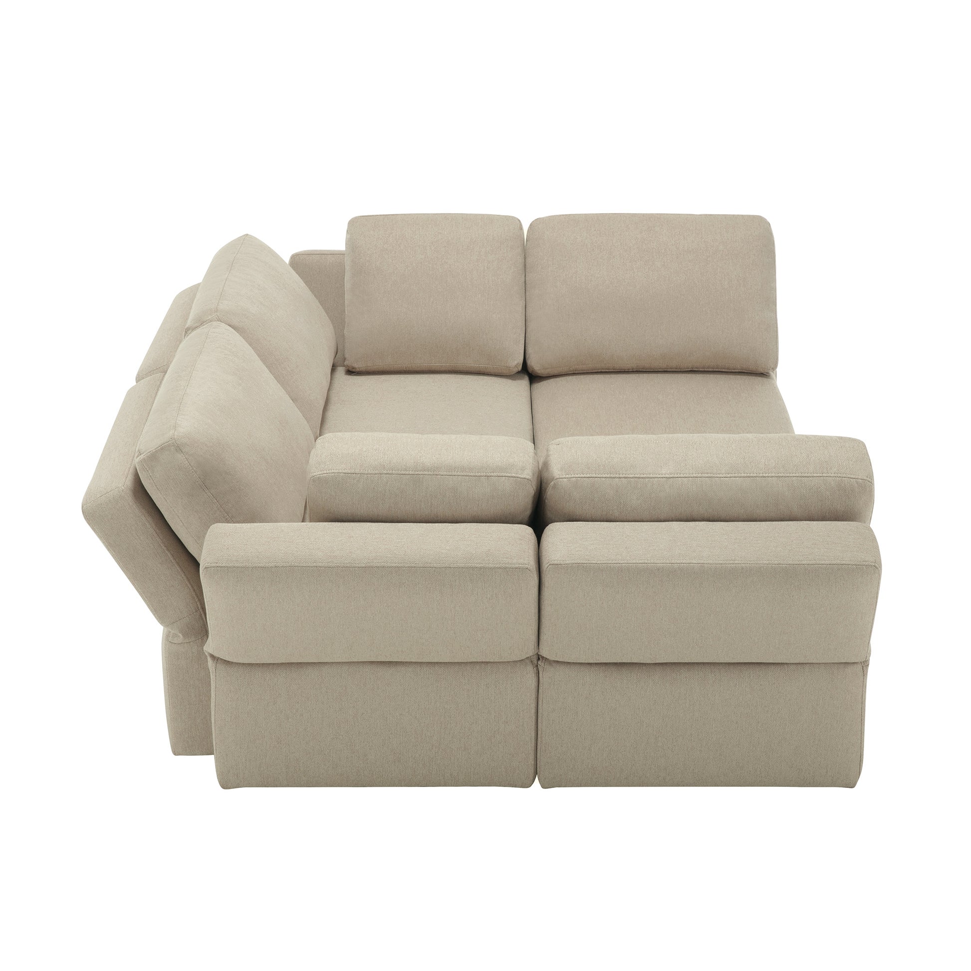 4 Seat Sofa Bed Upholstered Sofa Sleeper, Space Saving Sof Bed2 Seat Sofa With Storage Space Under Seatsall Arms And Backs Adjustabled For Ultimate Comfort Seating Beige Beige Polyester 4 Seat