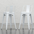 Keeley 24 Inch Metal Counter Height Stool Set Of 2 White Metal