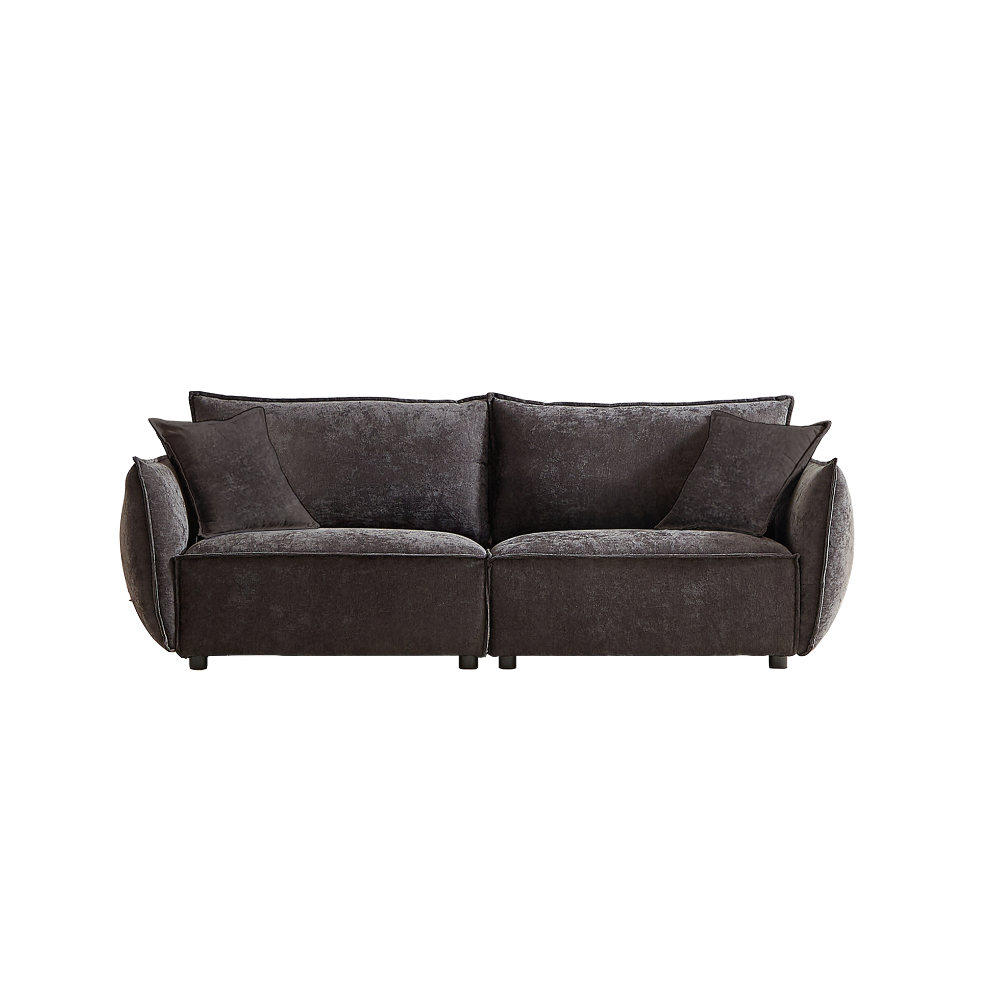 3 Seater 3 Seater Combo Sofa Modern Living Room Sofa, Linen Fabric Sofa, Wooden Frame With 4 Pillows, Apartment Sofa Furniture Black Chenille Wood Primary Living Space Pine Foam Fabric 6 Seat