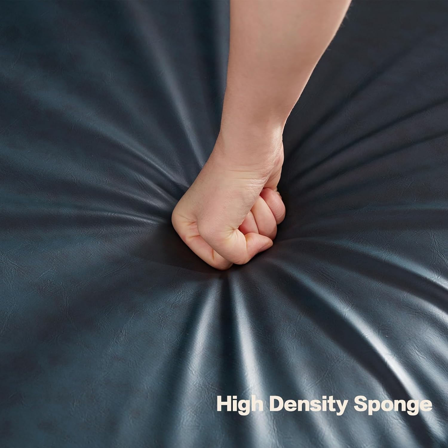 80'' Faux Leather Sofa, 3 Seater Leather Couch With Cozy Wide Seats And Padded Cushions, Mid Century Modern Loveseat Couches For Living Room, Easy Assembly, Blue Light Brown Wood Primary Living Space Heavy Duty Acacia 3 Seat Peacock Blue Faux Leather