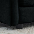 Free Combination Comfy Upholstery Modular Oversized L Shaped Sectional Sofa With Reversible Ottoman, Black Chenille Black Chenille 3 Seat