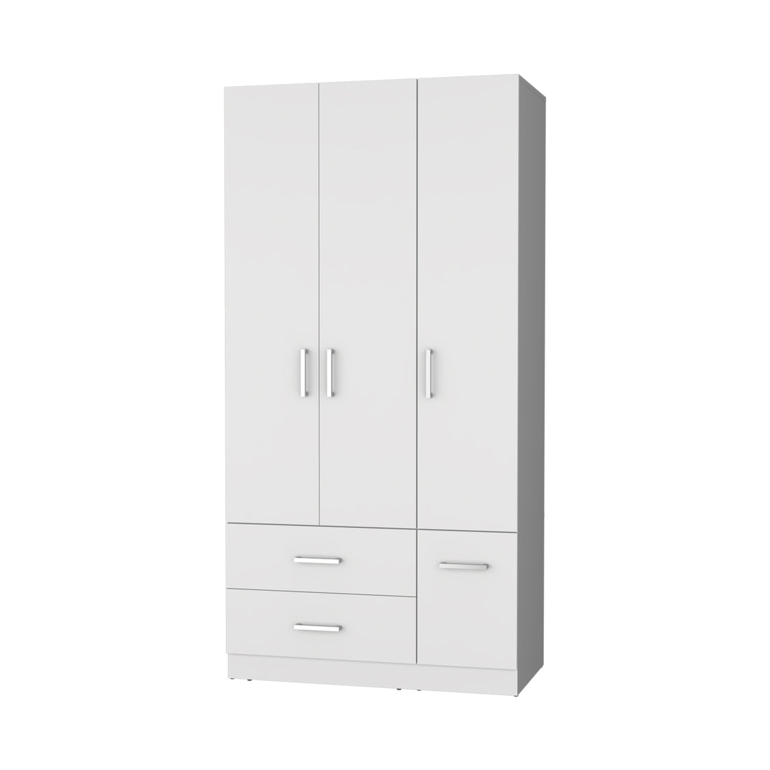 Douglas Armoire In Melamine, Two Drawers, Hanging Rod And 4 Doors. White Bedroom Contemporary Particle Board Melamine