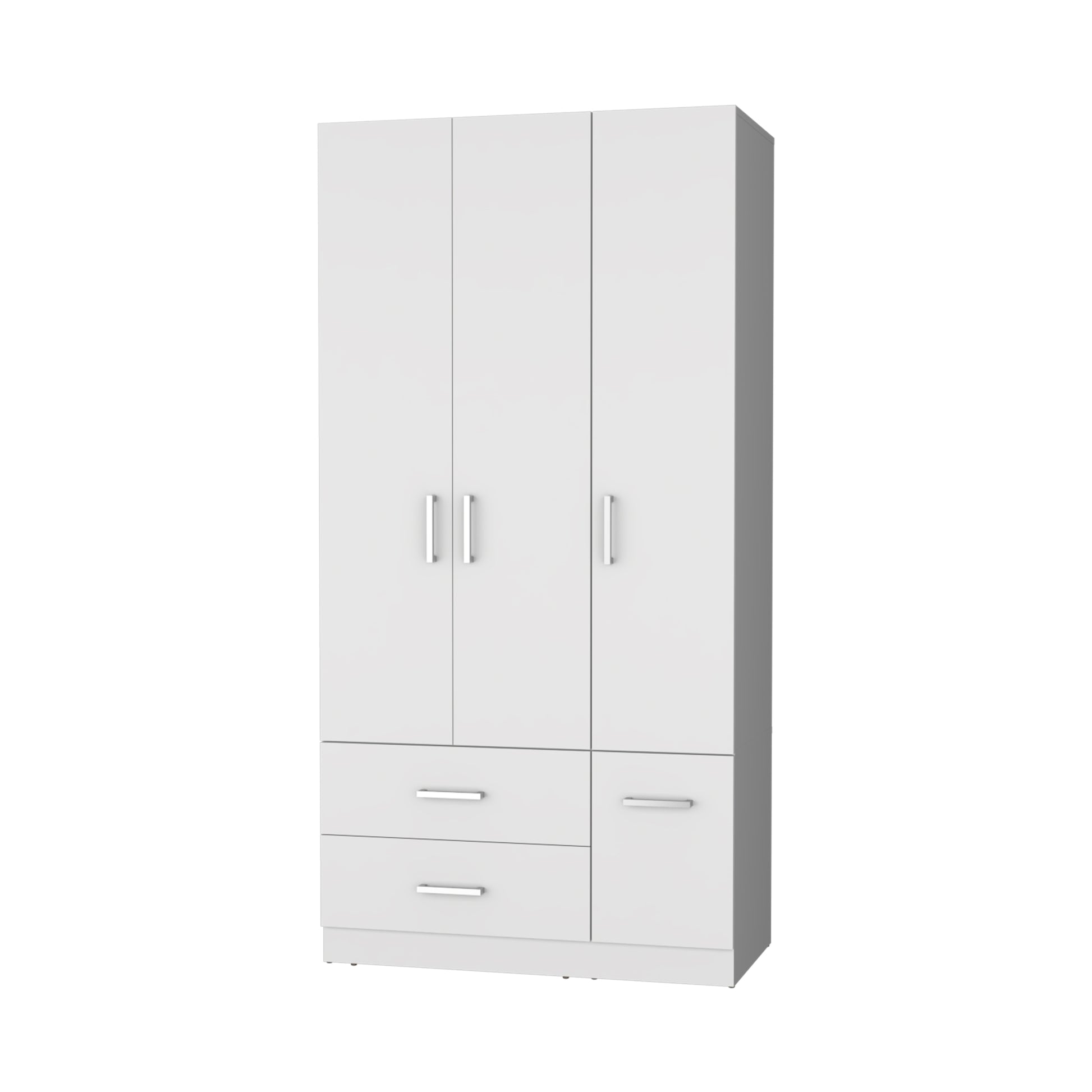 Douglas Armoire In Melamine, Two Drawers, Hanging Rod And 4 Doors. White Bedroom Contemporary Particle Board Melamine