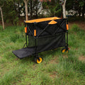 Big Large Capacity Folding Cart Extra Long Extender Wagon Cart Folding Wagon Garden Shopping Beach Cart Black Orange Black Garden & Outdoor Iron,Oxford Fabric