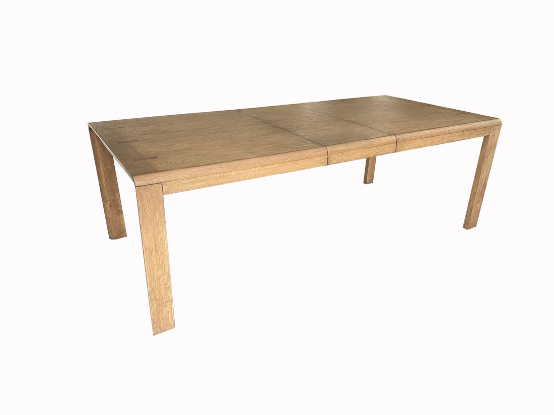 Leg Dining Table W Leaf Latte Light Brown Solid Wood Mdf