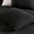3 Piece Quilt Set Black King Cal King King Black Microfiber