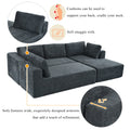 Modern Large Modular Sectional Sofa For Living Room, Bedroom, Salon, 3 Piece Free Combination Gray Polyester 3 Seat