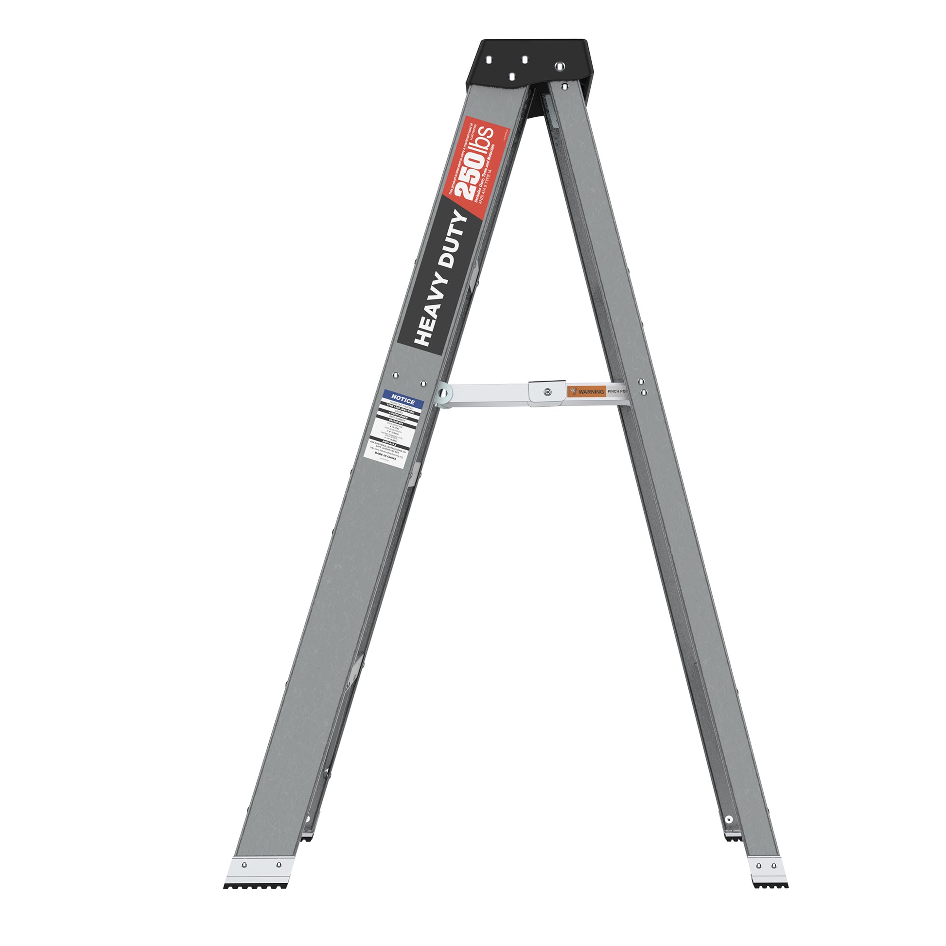 Fiberglass Step Ladder 4 Steps 250Lbs Black Grey Fiberglass