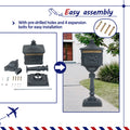 Mailbox Cast Aluminum Black Mail Box Postal Box Security Heavy Duty Black Aluminium