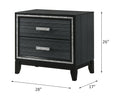 Haiden Weathered Black Finish Nightstand Black Synthetic Wood