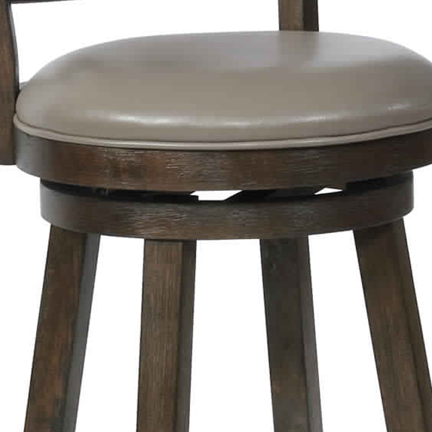 Curved Back Swivel Pub Stool Withseat,Set Of 2, Gray And Brown Gray Solid Wood