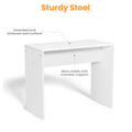 Vanity Desk Set Stool & Dressing Table With Led Lighting Mirror Drawer And Compartments Modern Wood Cosmetic Table Chest Of Drawers White Color Gloss White White 1 Drawer Bedroom Wood