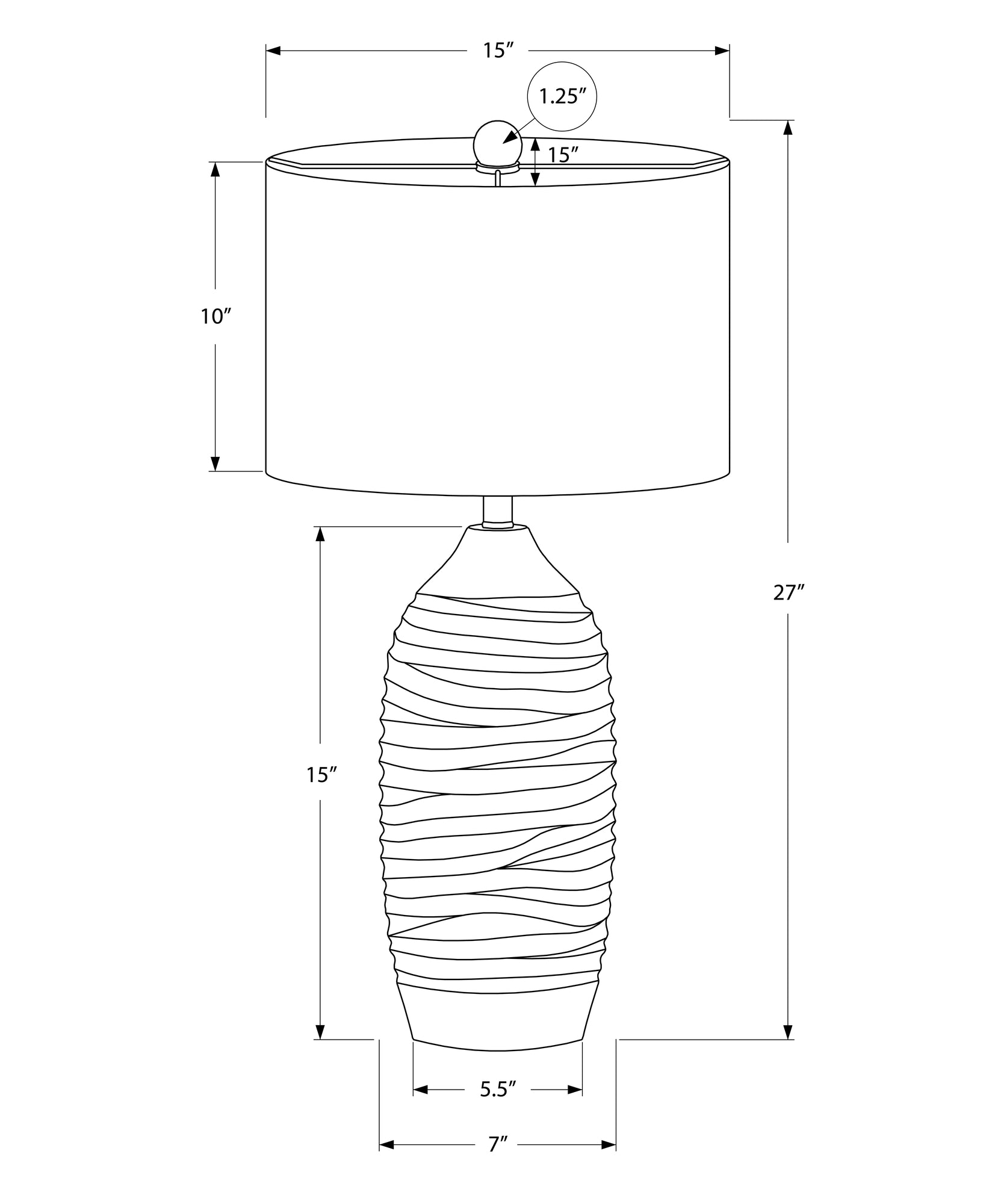 Lighting, 27"H, Table Lamp, Grey Resin, Ivory Cream Shade, Modern Grey Polyresin