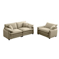 Modern Living Room Sofa Two Pieces Set, Suitable For Living Room And Small Apartment2 Pieces Sofa Set Consists Of A Single Seat Sofa And A 2 Seater Sofas,Tan Corduroy Tan Corduroy 3 Seat