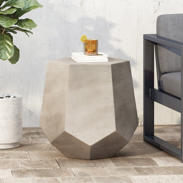 Calgary Side Table - Light Grey Magnesium Oxide