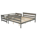 Wood Twin Xl Over Queen Bunk Bed With Ladder, Gray Twin Xl Box Spring Not Required Gray Wood Bedroom Bunk Solid Wood Mdf