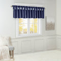 Lightweight Faux Silk Valance With Beads Navy 50X26