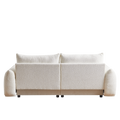 Lamb'S Wool 2 Seater Cushion Sofa 90'' Comfortable Sofa For Living Room Bedroom And Other Casual Spaces Lamb'S Wool Sofa With 2 Cushions And 2 Ball Pillows. Beige Beige Foam Fabric 2 Seat