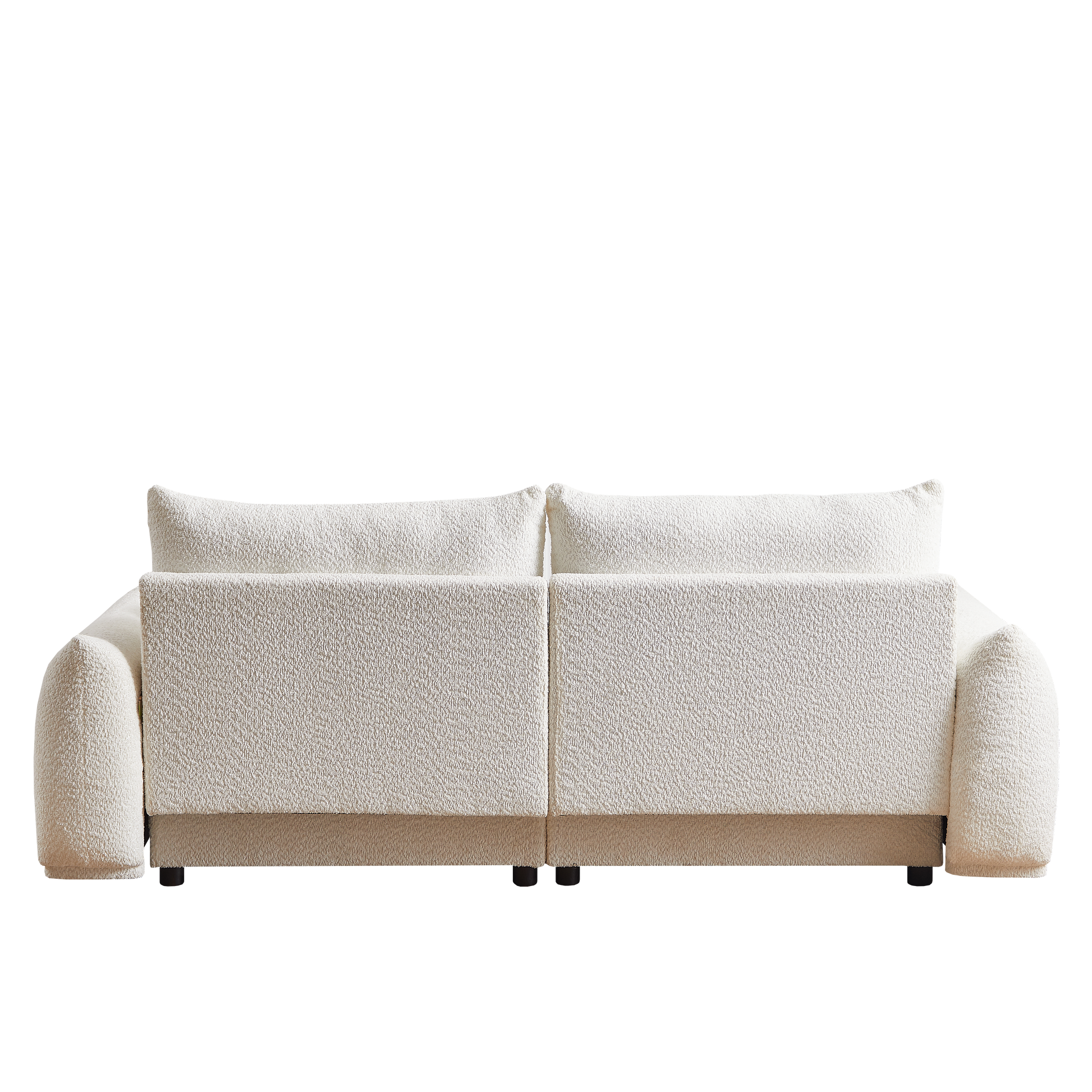 Lamb'S Wool 2 Seater Cushion Sofa 90'' Comfortable Sofa For Living Room Bedroom And Other Casual Spaces Lamb'S Wool Sofa With 2 Cushions And 2 Ball Pillows. Beige Two Sets Beige Foam Fabric 4 Seat