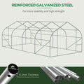 Outsunny 20' X 10' X 7' Walk In Tunnel Greenhouse With Zippered Mesh Door & 8 Mesh Windows, Gardening Plant Hot House With Galvanized Steel Hoops, White White Steel