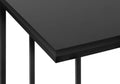 Accent Table, C Shaped, End, Side, Snack, Living Room, Bedroom, Black Laminate, Black Metal, Contemporary, Modern Black Mdf