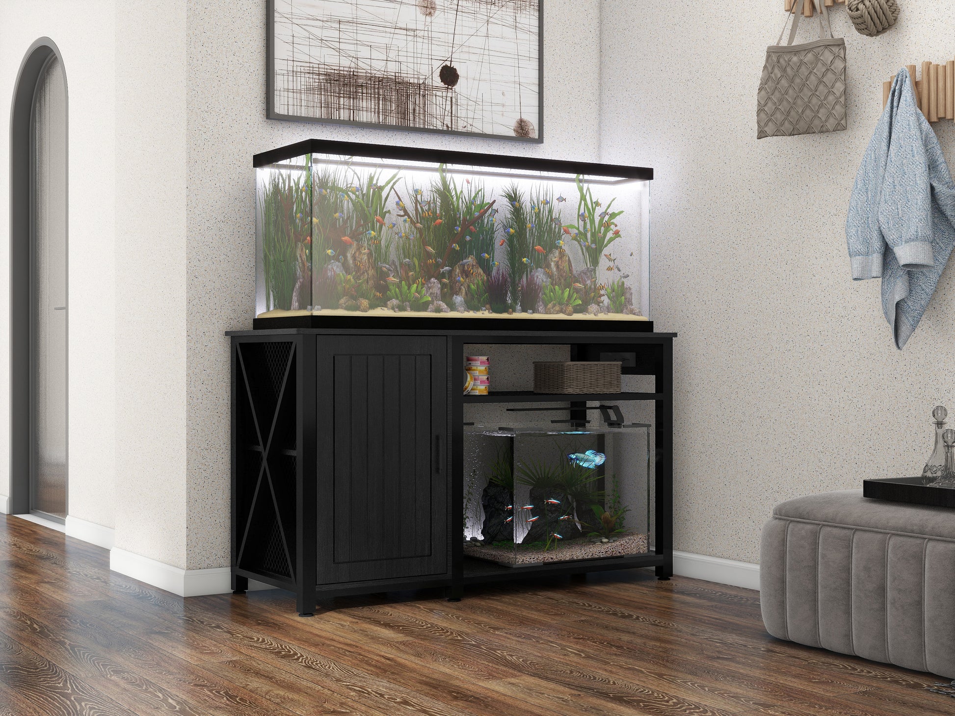 Heavy Duty 55 75 Gallon Aquarium Stand With Power Outlets, Cabinet For Heavy Duty 55 75 Gallon Aquarium Stand With Power Outlets, Cabinet For