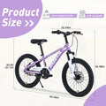 Mountain Bike,20 Inch Mtb For Boys And Girls Age 7 10 Years,Multiple Colors Cycling Purple Garden & Outdoor Steel